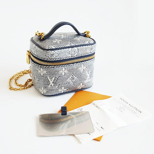 【95新】LV路易威登M82467炫彩牛仔蓝mini Vanity化妆包盒子包链条包女士190326TJ01 商品图1