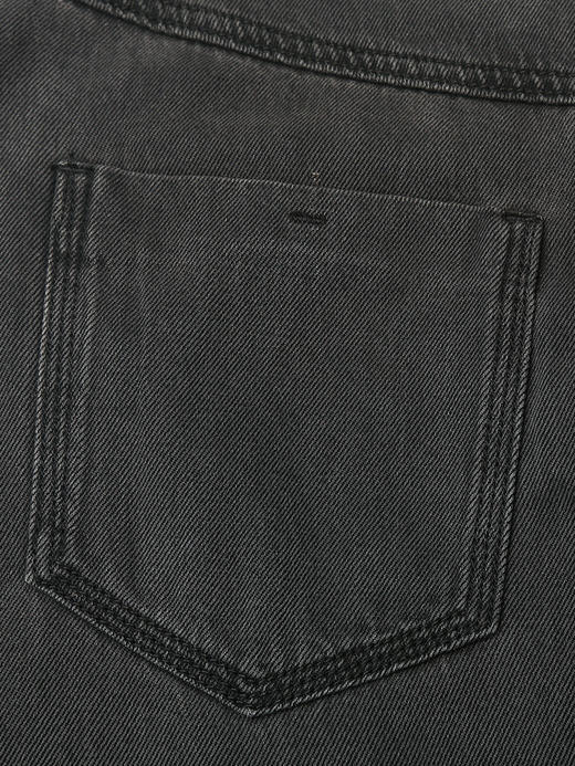 黑灰做旧牛仔半身裙女 高腰直筒中裙 复古显瘦遮胯 A 字裙 商品图5