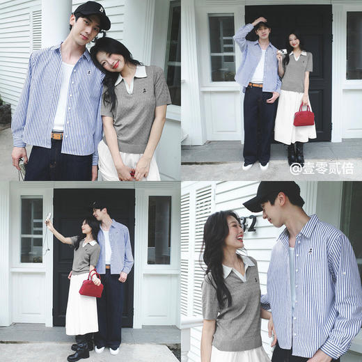 【萌宠系列】诗凡黎刺绣条纹衬衫25夏新款韩系休闲上衣3G4620631 商品图2