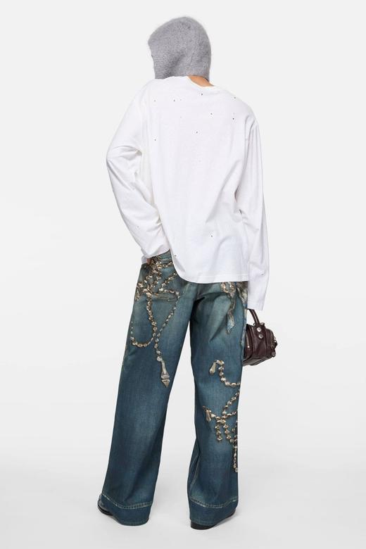 𝐀𝐜𝐧𝐞镜面烫钻长tee 𝟏𝟗𝟗𝟔闪银限定系列 商品图2