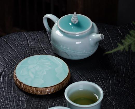 天青色等烟雨龙泉青瓷茶具礼盒4头套组 商品图4