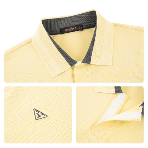 【冰糖玉/不变形领】柒牌男装26夏上新短袖POLO衫柔软舒适上衣男 130T70580 商品图3