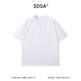 SDSA男装2026新款轻奢潮牌简约纯色割线肌理感圆领短袖T恤百搭