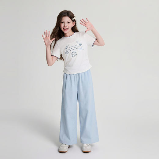 笛莎Deesha 2026年夏季新款中童女童套头+裤套装套装 商品图1