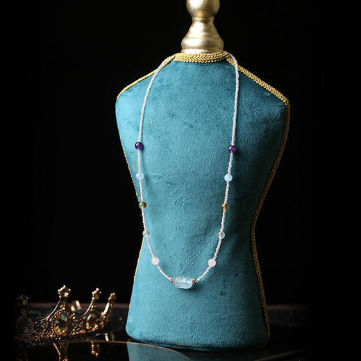 【祈愿吉品】「海洋之心」海蓝宝貔貅多宝水晶项链 商品图0