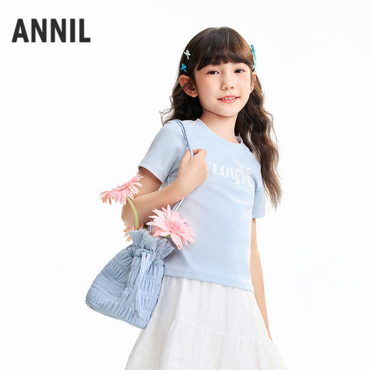 女童圆领短袖针织衫夏季新款安奈儿童装EG621644 商品图2