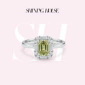 ShiningHouse[培育] 粉钻系列 18k金钻石戒指 垫形1克拉钻人工真钻人造钻石K金戒指时尚钻石戒指卓越匠心奢耀臻献【此商品不支持7天无理由退货退款】