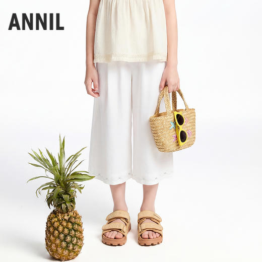 女童全腰梭织七分裤夏季新款安奈儿童装EG626585 商品图1