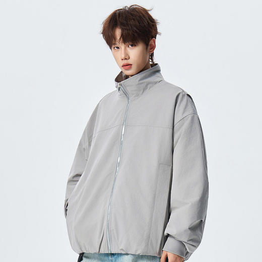 半身缘男装 春季纯色立领轻量化通勤夹克外套261112U01310234 商品图2