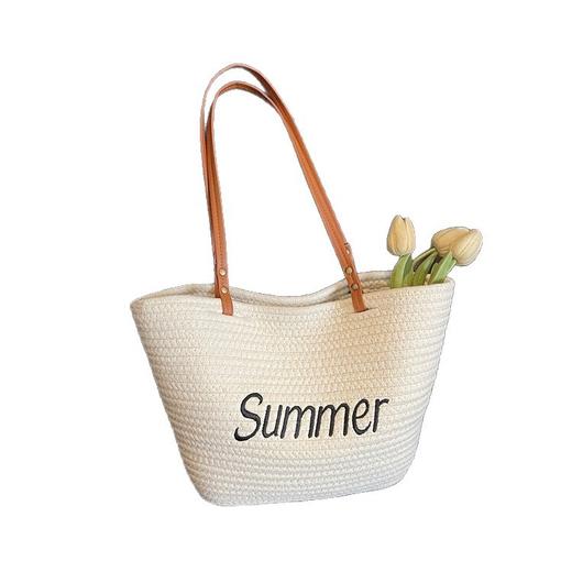 【草编包❗️大容量】夏季大容量包托特包手提包草编包女沙滩包单肩包通勤休闲包包。ya 商品图2