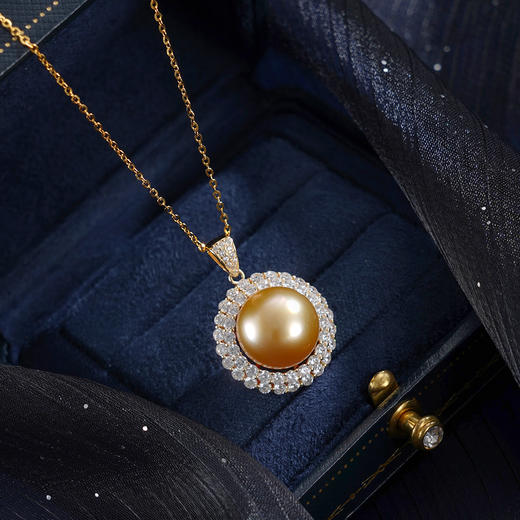 子佩集【光年之遇】银S925珍珠惜王妃套链【HJYDZ001】13mm珠镀金太阳花金色珠2601 商品图0