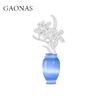GAONAS  玲珑春色 中式温润蓝色梅瓶胸针11913ZB 商品缩略图0