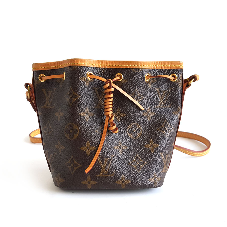 【95新】LV路易威登M41346棕色老花Nano Noe抽绳小水桶包单肩包女士210326AK08