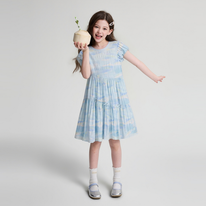 笛莎Deesha 2026年夏季新款中童女童F时尚出街连衣裙连衣裙