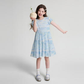 笛莎Deesha 2026年夏季新款中童女童F时尚出街连衣裙连衣裙