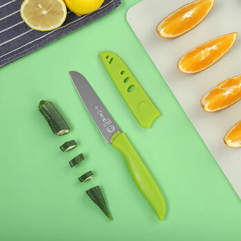 十八子作 家用厨房切削皮菜刀 办公室露营便携小刀带刀套水果刀 商品图5
