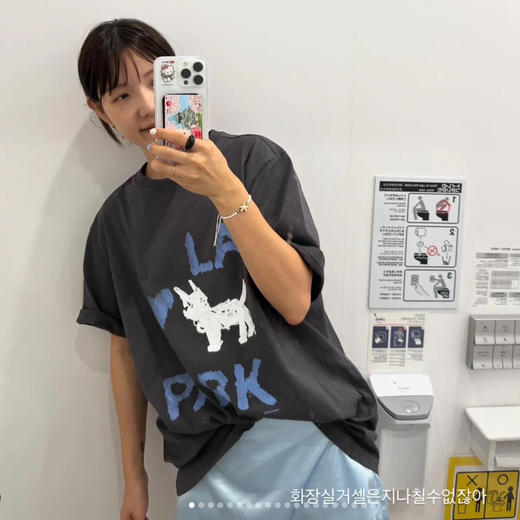 Jennie同款短袖LOVE PARK短袖T恤 商品图1