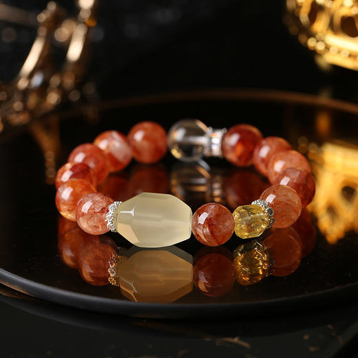 【祈愿吉品】红胶花柠檬切面手链 商品图0