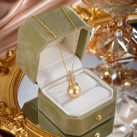 子佩集【女王城堡】银S925珍珠惜王妃套链【HJYDZ005】11.5mm珠镀金城堡金色珠2601 商品图1