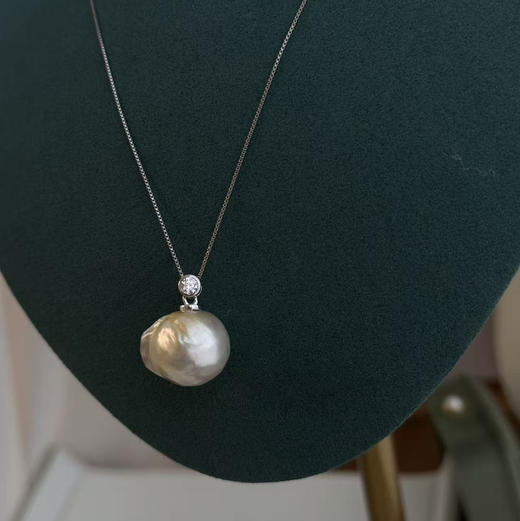 香槟 海水南洋金珠巴洛克吊坠 约14mm 商品图2