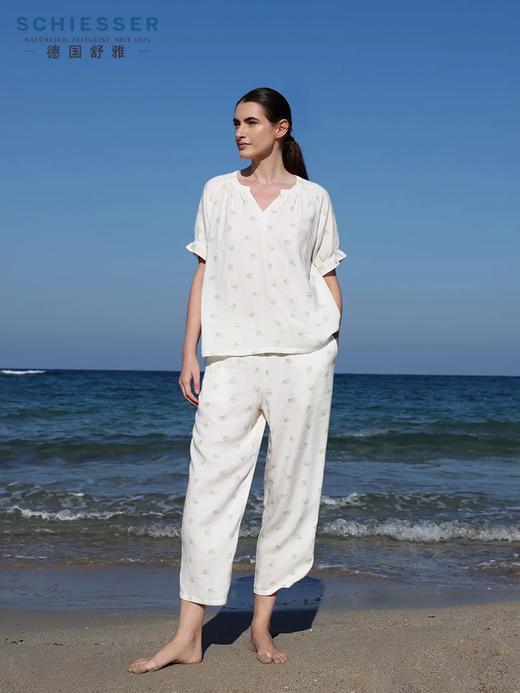 【棉纱竹纤维】SCHIESSER德国舒雅女夏季新款透气吸汗七分袖九分裤套装棉竹纤维双层纱布  50%棉 50%竹纤维 31/26510H 商品图0