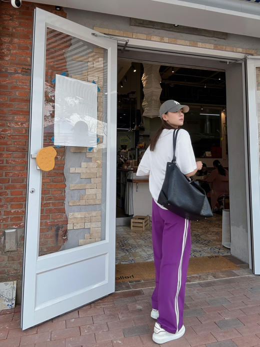 【比好更好】噢蜜ooomeooo东丽速干条纹直筒裤 商品图4