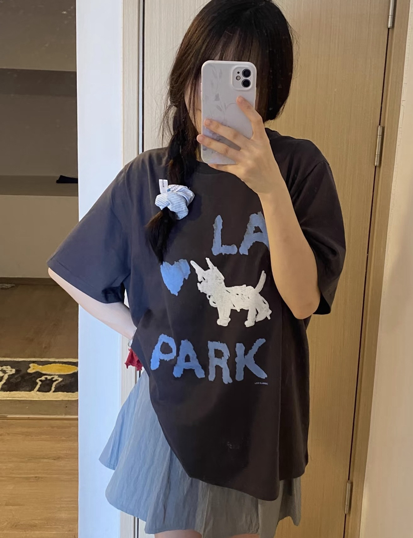 Jennie同款短袖LOVE PARK短袖T恤