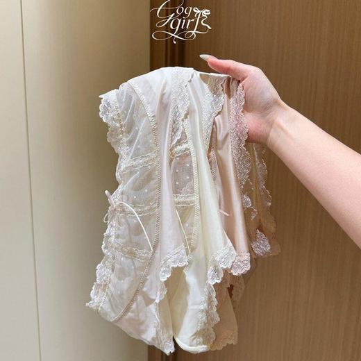 【高颜值·法式透气蕾丝内裤】新款亲肤网纱女士内裤中高腰包臀裆裤衩薄 商品图2