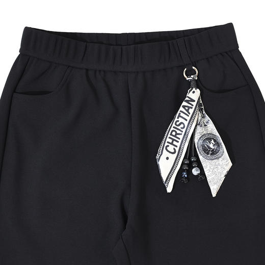 半身缘女裤 春季五金点缀柔软显瘦喇叭休闲裤261102M10320188 商品图2