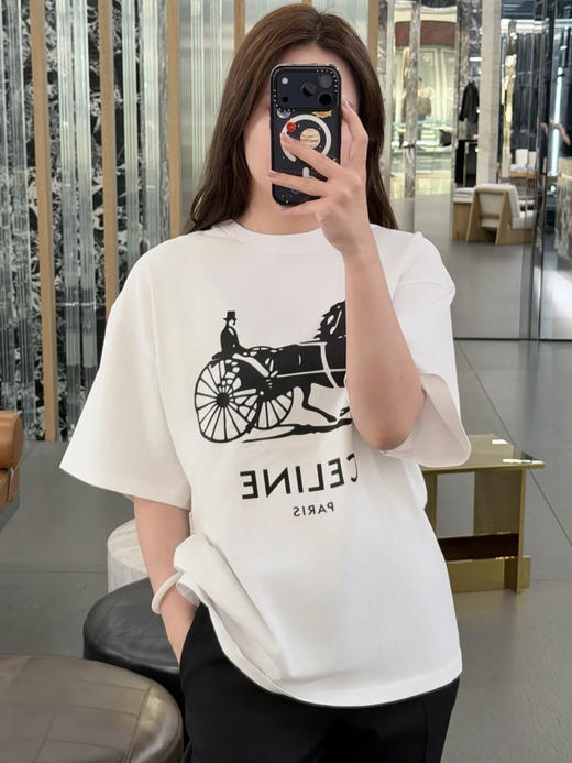 赛琳 25ss字母标识马车印花短袖T恤 男女同款（DY） 商品图0