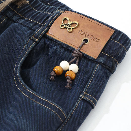 半身缘女裤 春筒针织撞色皮牌喇直筒季牛仔裤261202M30120215 商品图3