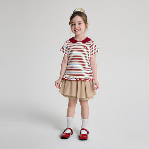 笛莎Deesha 2026年夏季新款小童女童翻领TT恤 商品图2