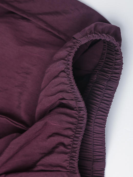 葡萄紫褶皱半身长裙女 松紧腰垂坠感 A 字大摆裙 慵懒风显瘦遮胯伞裙 商品图3