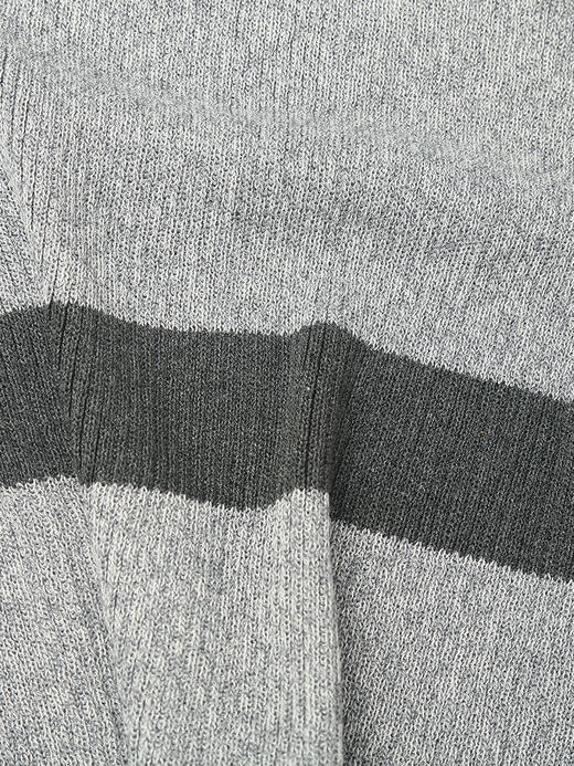 复古美式条纹针织短袖 亨利领半开扣设计 修身显瘦撞色上衣 商品图5