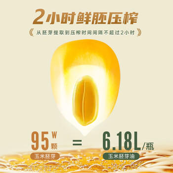 金健食用油 非转基因压榨鲜胚玉米油6.18L 富含植物甾醇 /粮油调味 /食用油 /玉米油 商品图5