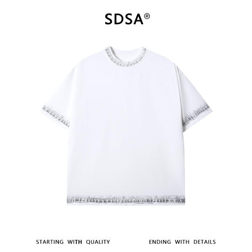 68833SDSA男装2026新款高贵轻奢时尚简约印花圆领短袖T恤痞帅显瘦上衣 商品图1