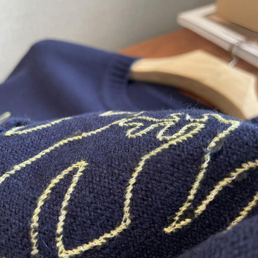 老渠道里的R牌！2026早春图腾撞色绣花羊毛针织开衫毛衣女款！ 商品图2