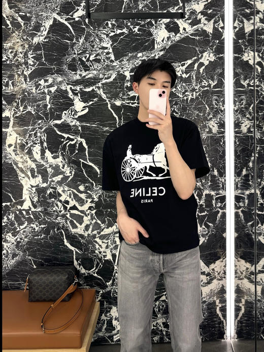 赛琳 25ss字母标识马车印花短袖T恤 男女同款（DY） 商品图7