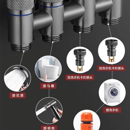 6375不锈钢一进四出-枪灰 商品图1