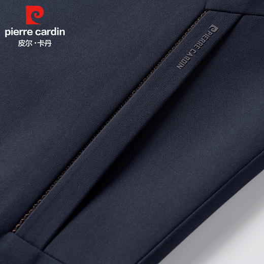 皮尔卡丹翻领针织细横纹格纹里布针织夹克PZXJ41201 商品图6