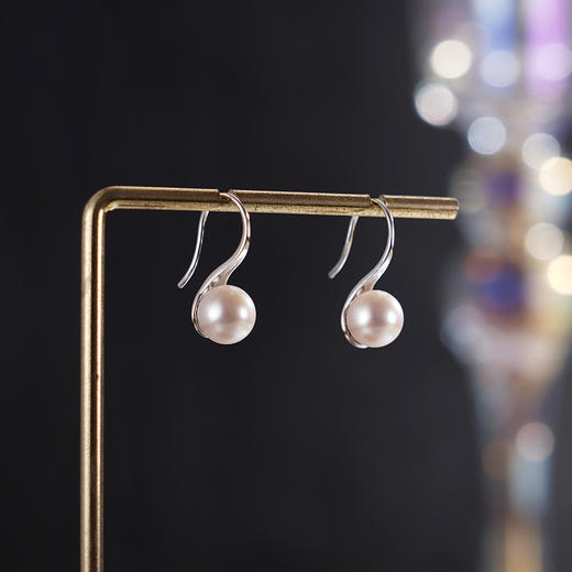 子佩集【极简之光】银S925珍珠惜王妃耳环【E1596C】7mm珠双色单珠2601 商品图1