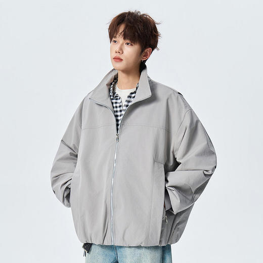 半身缘男装 春季纯色立领轻量化通勤夹克外套261112U01310234 商品图0