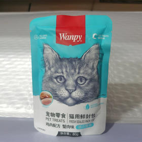 顽皮猫用活力营养鲜封包鸡肉配方蟹肉味80g