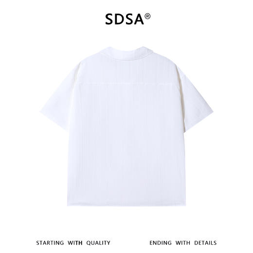 1255SDSA男装2026新款高贵轻奢肌理感竖纹纽扣短袖衬衫百搭简约上衣 商品图5