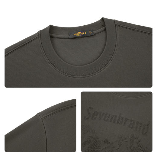 【马年图案】柒牌男装26夏上新短袖T恤柔软舒适挺括休闲男士上衣 130T71700 商品图3