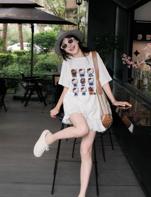 <曾小咸推荐>3.24 凯蒂猫印花纯棉短袖 日常89/件 前600单活动价69件 ！！【预售款，预计3-15天发货】 商品图5