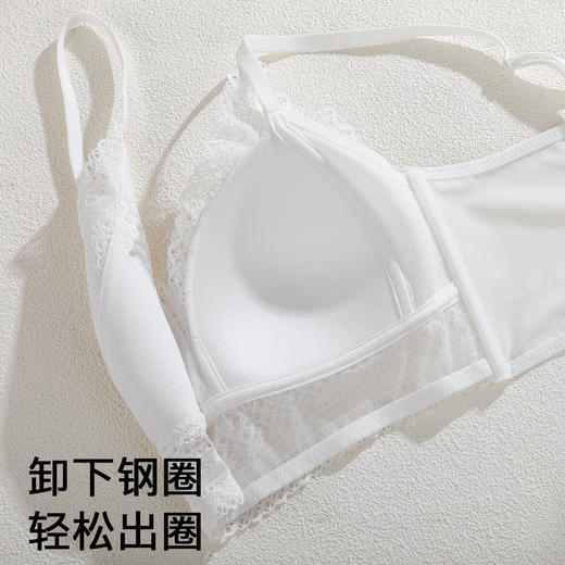 A2--💟【A-C】【法式三角杯】性感网纱蕾丝小胸聚拢不空杯夏薄款美背内衣女文胸  粉鸢星动 商品图7