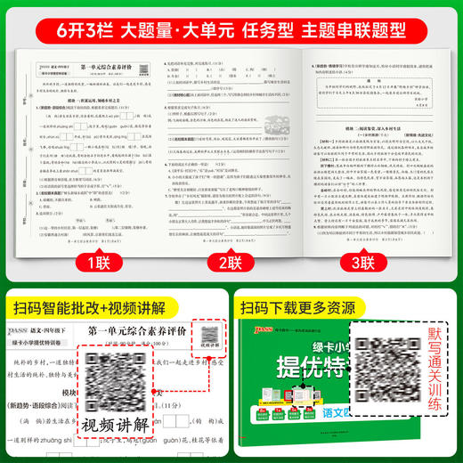 2026春pass绿卡小学提优特训卷下册人教学霸单元期中期末真题卷 商品图3