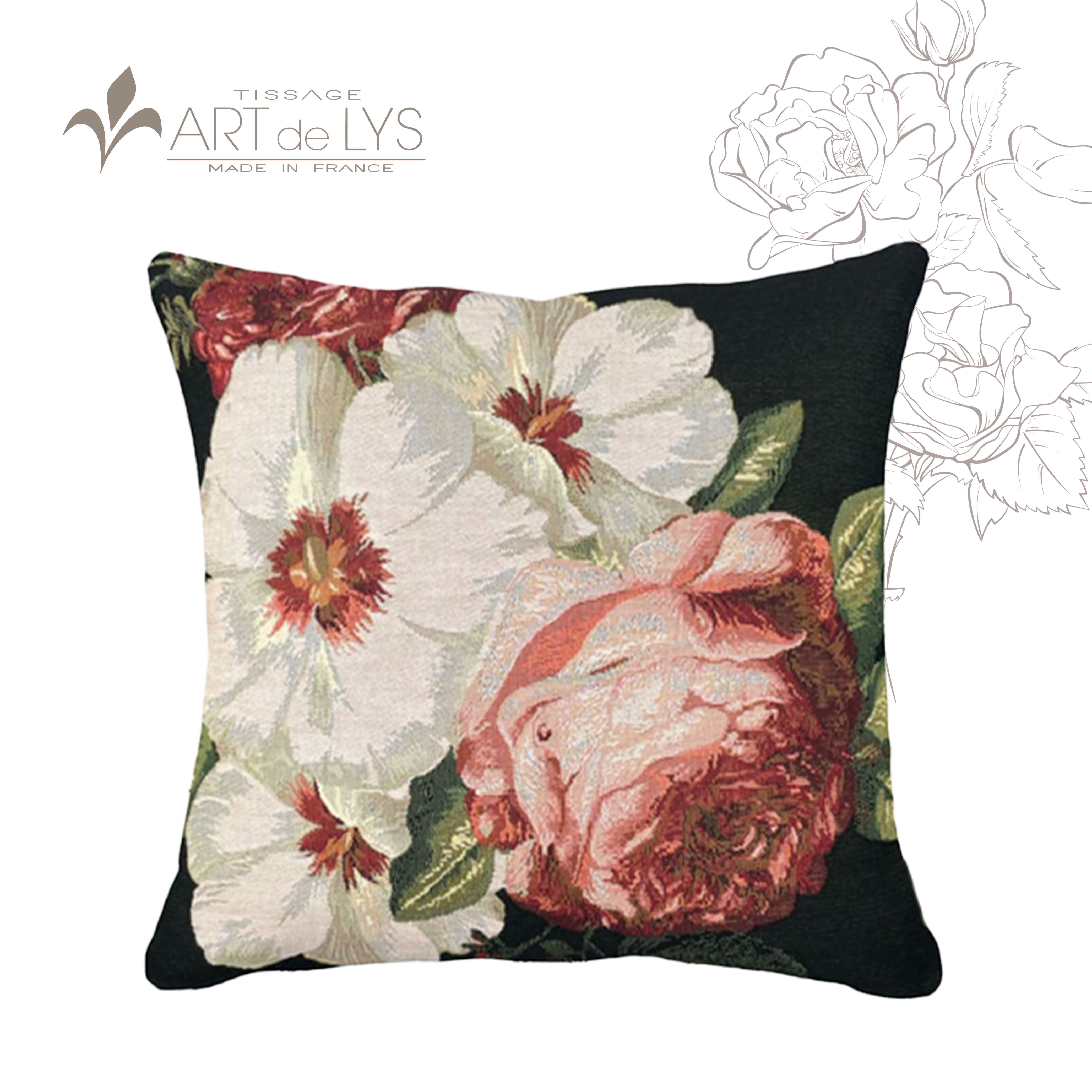 【OHLA欧拉】ADL·法国百合织造艺术·花卉系列【靠枕套/送枕芯】