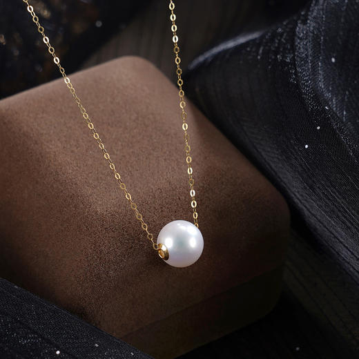 子佩集【小情缘‌】Pt900铂金项链【MLKJXL001】8.8mm珠双色单珠2601 商品图0